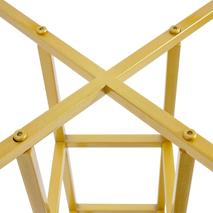 Wedding Flower Display Stand, Gold Open Flower Frame, 46.65 in Tall Metal Floral Riser, Wedding Centerpiece Top Flower Display Stand Pedestal, for Wedding Birthday Party Events Decor
