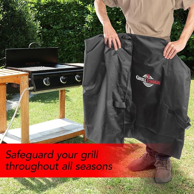 GrillTough Heavy Duty BBQ Grill Cover for Outdoor Grill, 30 Inch – Waterproof, Weather Resistant, UV & Fade Resistant with Adjustable Straps – Gas Grill Cover for Weber, Charbroil, etc. Charcoal