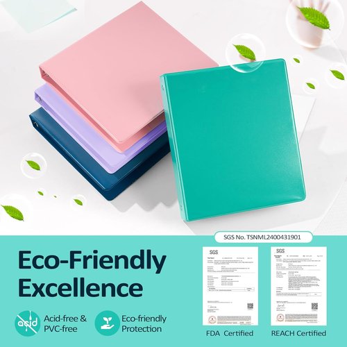 BinderX Extra Durable 1-Inch 3-Ring Binder - Customizable View Cover & Inside Pockets - Olive Green
