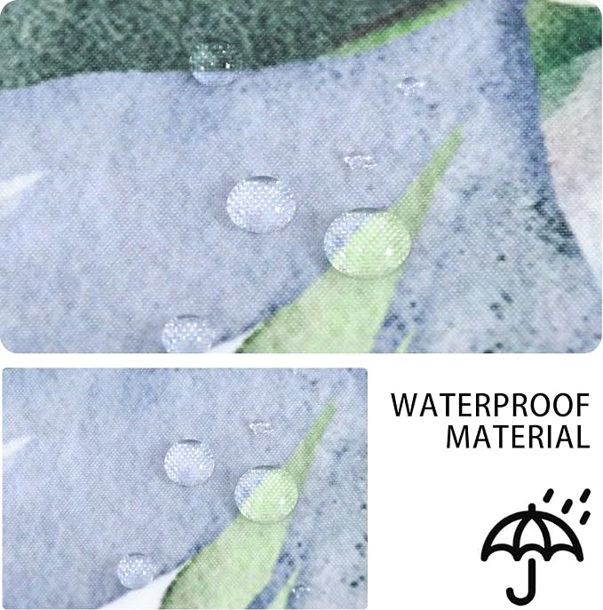 Sage Green Eucalyptus Extra Long Shower Curtain, Watercolor Leaves Plant Spring Floral Waterproof Fabric Machine Washable with Hooks for Bathroom Bathtub Decor 72Wx78H