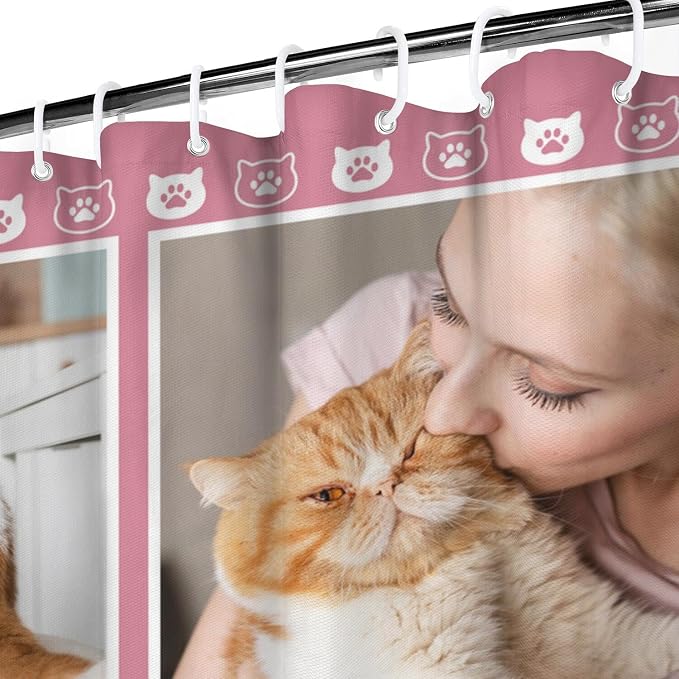 Personalized Shower Curtain Set Custom Photo Shower Curtains Modern Minimalist Home Bathroom Curtain Decor with 12 Hooks 72 Inch Wide * 72 Inch High