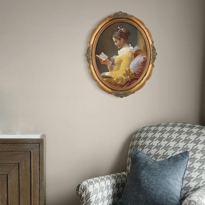 SIMON'S SHOP Oval Frame 11x14, Gold Picture Frames 11 x 14 for Gallery Wall Display, Vintage Poster Frames, Rococo Style Wall Décor