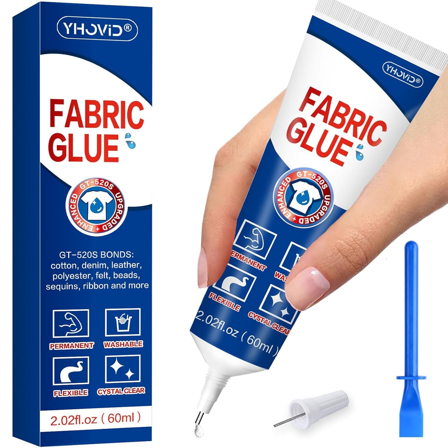 Skiennix Fabric Glue - Permanent Washable Adhesive for Clothing | 60ML Clear No-Sew Solution