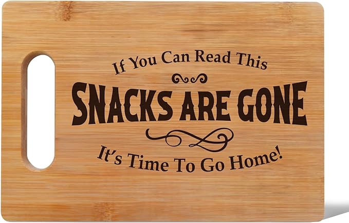 Lacama Funny Gifts for Women Men Kitchen Cutting Board，Appreciation Birthday Christmas Gift for Women, Sarcastic Snack Snacks Are Gone Cutting Chopping Boards for Her, Mom, Sister, Friends