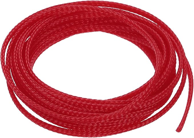 uxcell PET Expandable Sleeving 10ft 1/8" Red Cable Management Sleeve Cord Organizer for Wrap Protect Cable