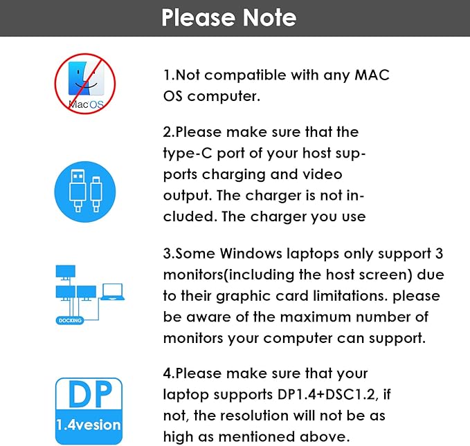 Laptop Docking Station, WAVLINK Triple 4K Docking Station with Dual HDMI, DP, 100W PD in, 3 USB-A2.0 for Wireless Device, Compatible with Dell/HP/Lenovo etc, Windows Systerm Computer Only