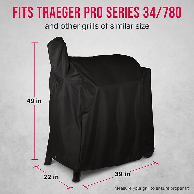 Grill Cover by Grillman, Black, 49 Inch, BBQ Outdoor Grill Covers, Charcoal & Gas Grills, Waterproof, Rip-Proof, Weather-Resistant, Anti-UV, Barbecue Cover for Weber, Genesis, Charbroil, Nexgrill, etc
