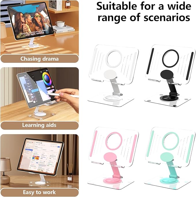 Ywmsfl Notebook Holder Adjustable Heights Clear Tablet Stand Compatible for Notebook Portable Desk Stand Organizers Laptop