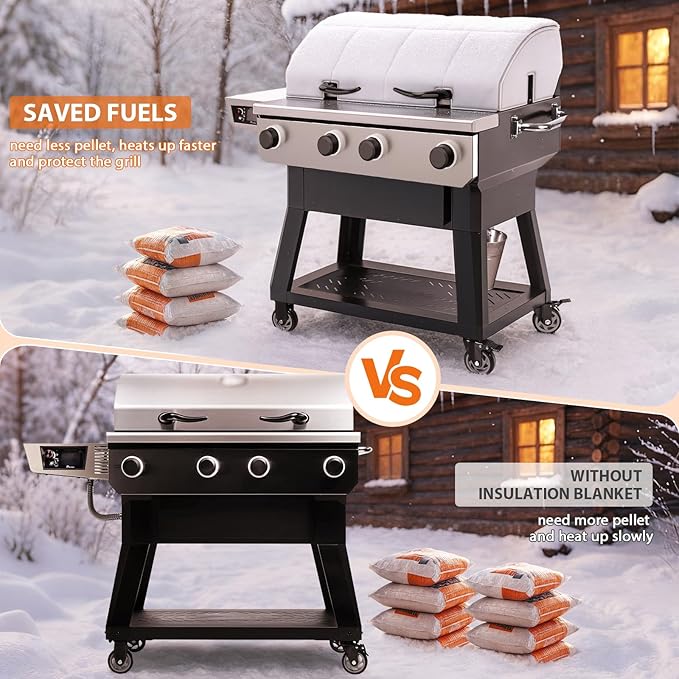 Grill Insulation Blanket for recteq X-Fire Pro 825 Wood Pellet Smoker Grill, Insulated Blanket Replacement for recteq X-Fire Pro 825, Save Heat for Winter Cooking