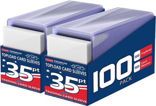 Skiennix 200 Card Sleeves - Premium Hard Plastic Top Loaders for Trading & Baseball Cards | 3"x4" Size