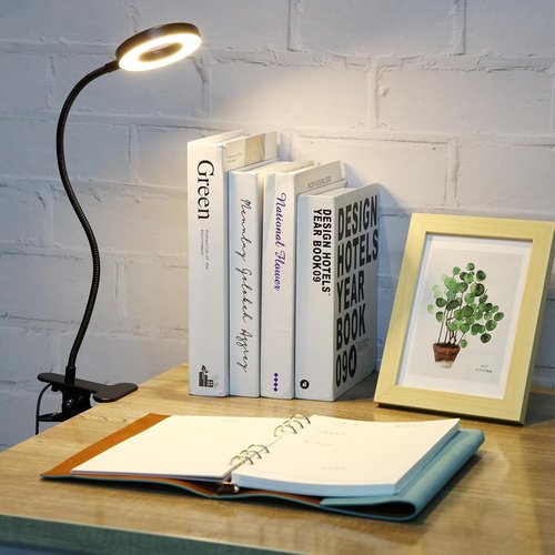 Glooglitter USB Ring Light - 48 LEDs with 3 Color Modes & 10 Brightness Levels | 360° Flexible Neck for Desk & Reading