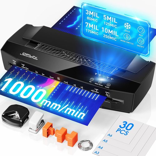 Qfun Heavy-Duty Thermal Laminator Machine - 11x17, 4-Roller Design for Office & School Use