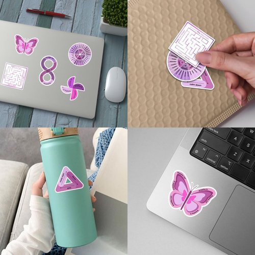 Skiennix 36Pcs Anxiety Sensory Stickers - Calming Therapy Decals for ADHD Relief | 3" Textured Vinyl