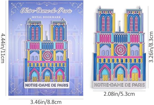 Notre Dame de Paris Metal Bookmarks - Transparent Design for Aesthetic Reading | Perfect Gift for Book Lovers