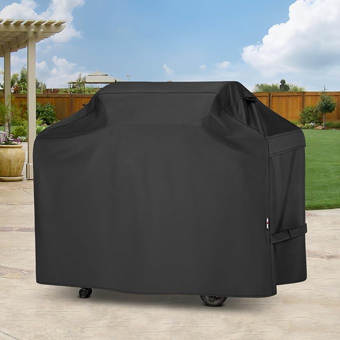 Unicook Grill Cover 75 Inch for Outdoor Grill, Large BBQ Cover with Side Handles and Air Vents, Heavy Duty Waterproof Fade Resistant, Compatible with Weber Charbroil Nexgrill Kenmore BBQs, Black