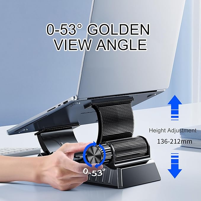 Adjustable Laptop Stand, Foldable Desk Support, C-Shaped Laptop Stand, Office Home Bed Desktop Tablet Couch Car Work Study, Portable Ergonomic for Efficient Work and Study Setup Lightweight