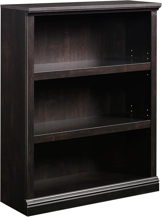 Sauder 3 Tier Book Shelf Wooden Bookcase Multipurpose Bookshelf for Home Office, Living Room, in Estate Black | Multipurpose, Bookshelf, for Home Office, Living Room