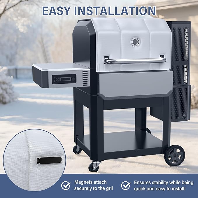 Grill Thermal Insulated Blanket for Masterbuilt Gravity Series 1050 Charcoal Grill, fits MB20041220 Gravity Series Grill Smoker Insulation Blanket for Winter Cooking