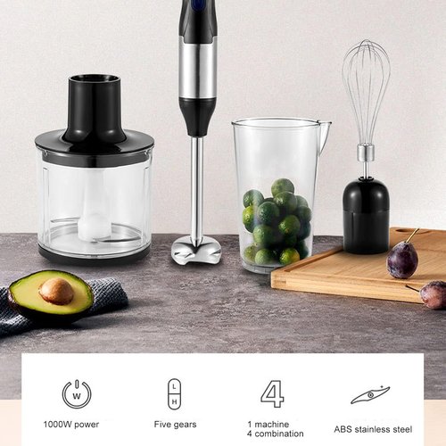 Skiennix 4-In-1 Hand Blender - Multifunctional Immersion Blender with 700ml Mixing Cup & 500ml Meat Bowl