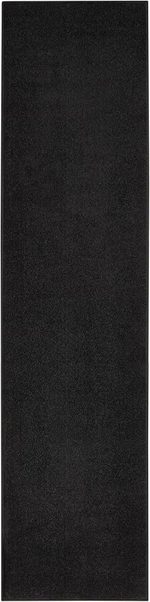 Nourison Home Nourison Essentials Black 2'2" x 12' Area Rug - Easy Clean, Non Shedding, Bed Room, Living Room, Dining Room, Kitchen (12' Runner)