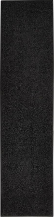 Nourison Home Nourison Essentials Black 2'2" x 12' Area Rug - Easy Clean, Non Shedding, Bed Room, Living Room, Dining Room, Kitchen (12' Runner)