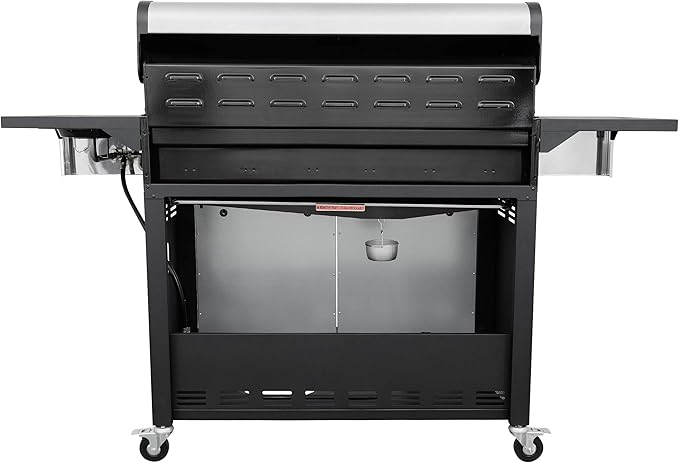 Kenmore 6-Burner Propane Gas BBQ Grill with Side Burner, 73,000 BTUs, Stainless Steel Cabinet Grill with Cast Iron Grates for Outdoor Cooking, Backyard BBQ, Patio, Large Parties