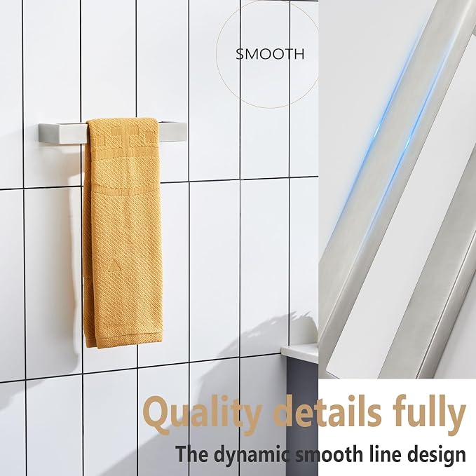 KOKOSIRI Towel Ring Brushed Nickel Hand Towel Hanger Holder 9-Inch Kitchen Rack Stainless Steel for Bathroom Hardware Wall Mount, 1 Pack B4008BR-L9