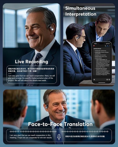 Paekole AI Translation Earbuds - Real-Time Two-Way Translator | 198+ Languages, 3-in-1 for Travel & Learning