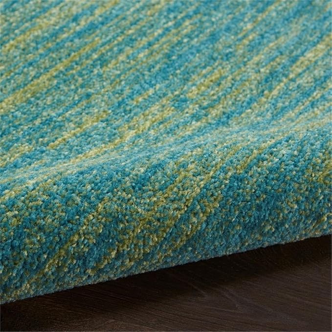 Nourison Home Essentials Blue Green 2'2" x 16' Area Rug Easy Clean, Non Shedding, Bed Room, Living Room, Dining Room, Kitchen (16' Runner)
