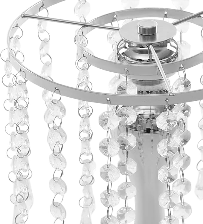 Flower Stand Vase, 10 Pcs Glam Crystal Wedding Reception Decorations with Sparkling Beads Table Center Display Flower Arrangement Flower Stand Metal Vase for Event Party Decor (Silver, H:10.23in)