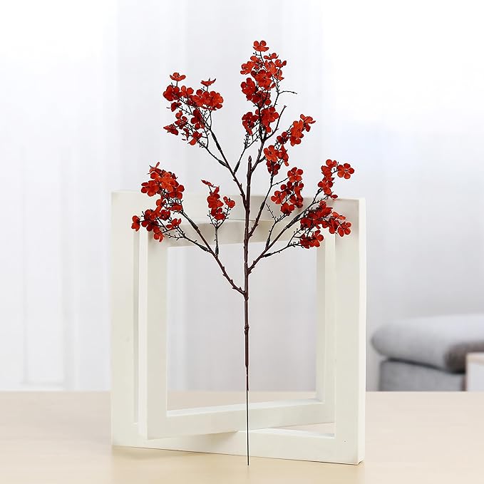 JAKY-Global Babys Breath Silk Artificial Flowers Bulk with Vase 10pcs for Fall Decor Fake Flower Bouquet Bulk for Home Kitchen Indoor Bouquet Floral Arrangement Table Centerpieces Decor(Burnt Orange)
