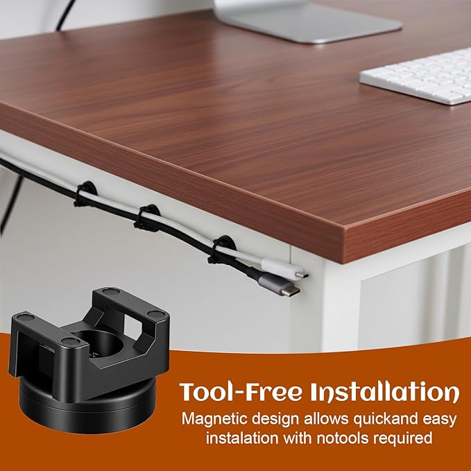 20 Pack Magnetic Zip Tie Mount Heavy Duty Magnetic Cable Zip Tie Base, Tie Mounts, Magnetism Wire Clamps, Magnet Zip Ties Holders, Zip Tie Organizer Magnet Wire Management Clips