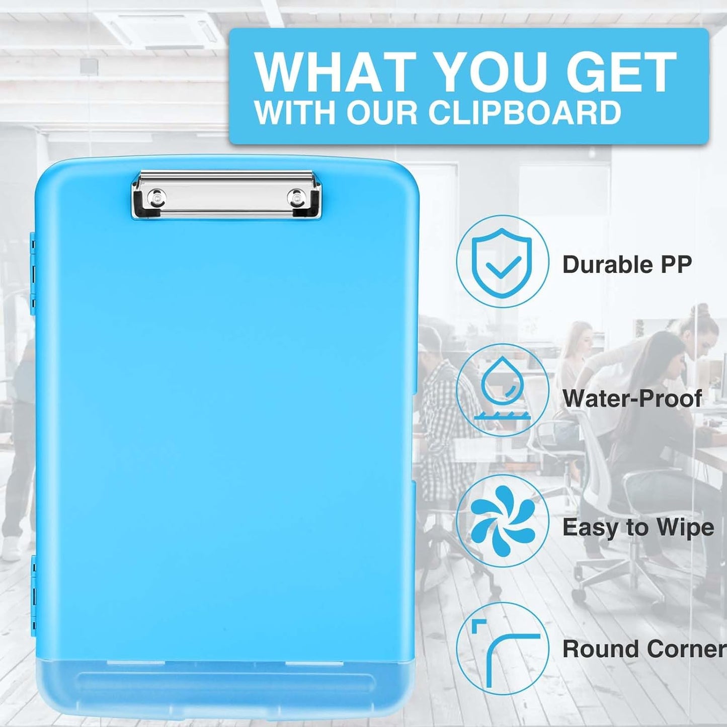 Sooez Clipboard - 8.5 x 11 Storage Case with Pen Holder | Ideal for Nurses & Teachers, Plastic Organization Box