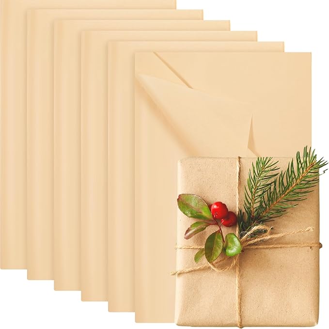 Qilery 500 Sheets Christmas Kraft Tissue Paper Bulk 15 x 20 Inch Wrapping Paper for Gift Bags Acid Free Tissue for Christmas Craft Supplies, Bouquets, Garlands, Forming Pompoms