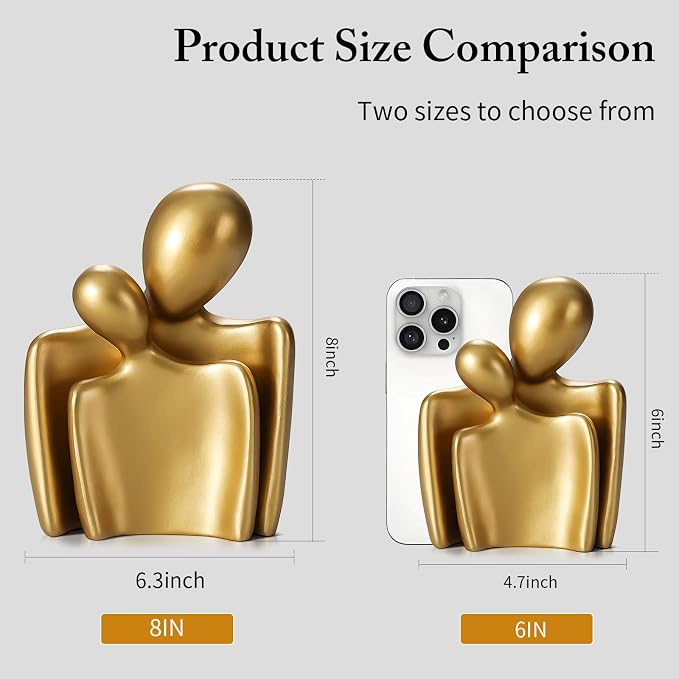 vomiceak Sculptures Home Decor Lover Statues- 8 Inch, Modern Home Decor Couple Statues，Decorations for Living Room Office Bookshelf Bedroom
