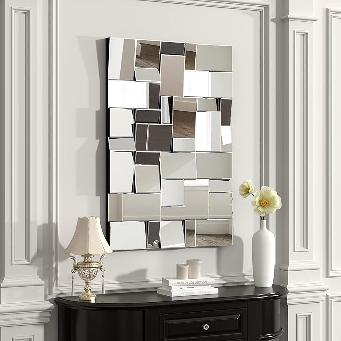 KOHROS Large Decorative Rectangle Mirror for Wall Decor Art Grecian Venetian Mirror (44" L x 30" W)