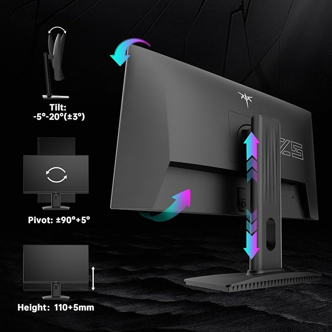 KTC 24.5 Inch 300Hz Gaming Monitor, FHD 1080P 240Hz Fast IPS Monitor, HDR, FreeSync, DisplayPort x1 HDMI x2, 119% sRGB, Height/Pivot/Tilt Adjustment, VESA Support, H25Y7