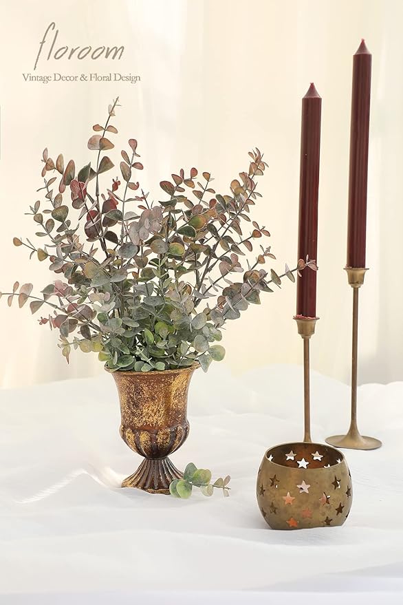 Floroom Artificial Spiral Eucalyptus Stems Faux Greenery Spray, 3pcs Best Filler Fake Plants for DIY Wedding Bouquet Table Centerpieces Floral Arrangement Home Decorations