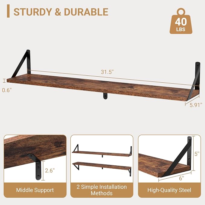Heimlove Floating Shelves for Wall, 32 inch