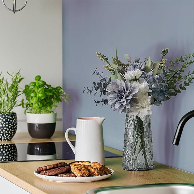 Leftover Fake Flowers in Vase,Faux Flowers in Vase,Table Centerpieces for Dining Room,Flower Centerpieces for Tables,Artificial Flowers,Kitchen Decor,Coffee Table Decor