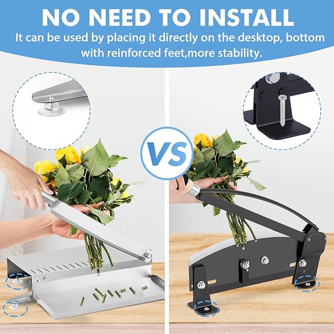 YUCHENGTECH Flower Stem Cutter Stainless Steel Floral Stem Cutter with 14-Inch Blade for Cutting Floral Bunches and Bouquet Stems for Florists or Garden Use