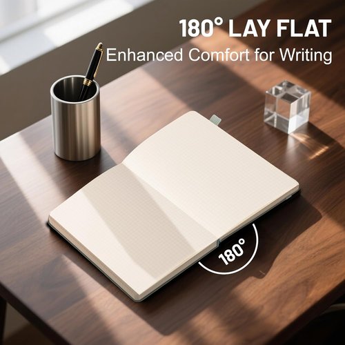 CAGIE Graph Notebook - 320 Pages 100 GSM Hardcover Journal | B5 Quad Ruled for Engineering & Math - Green