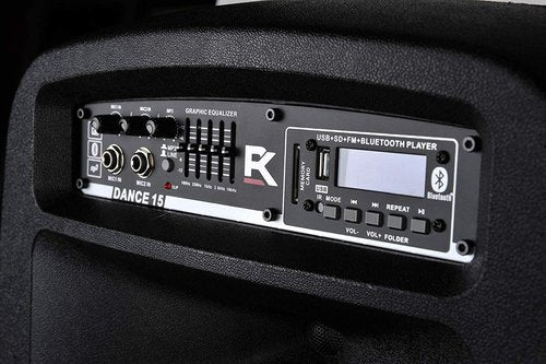 Proreck Dance 15 Portable PA Speaker System - 2000W 15-Inch Bluetooth & USB with Remote Control & LED Light