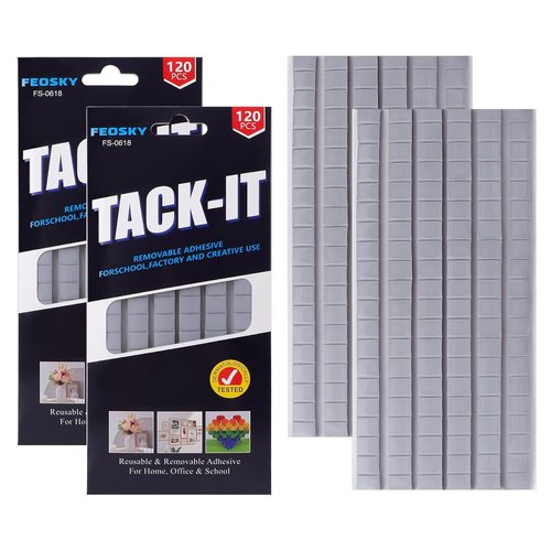 Feosky Adhesive Putty - Reusable & Removable Mounting Tack for Wall Art | Grey, Pack of 2