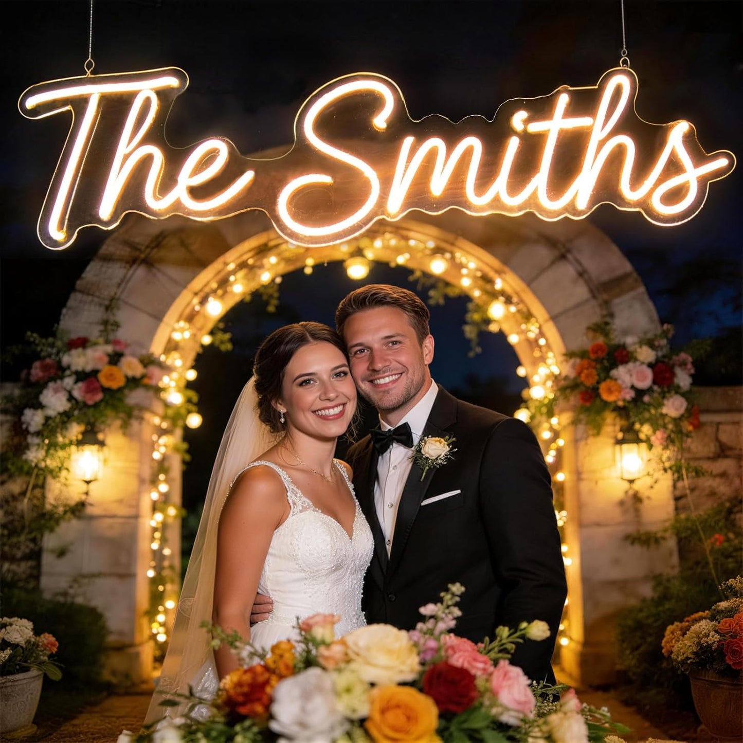 Skiennix Custom Neon Sign - Personalized LED Light for Weddings, Engagements & Events | Unique Wall Decor