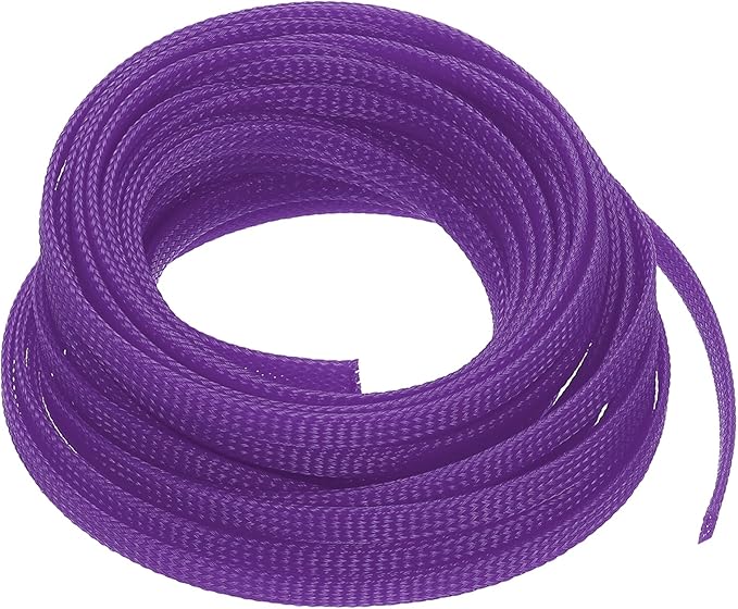 uxcell PET Expandable Sleeving 25ft 1/4" Purple Cable Management Sleeve Cord Organizer for Wrap Protect Cable