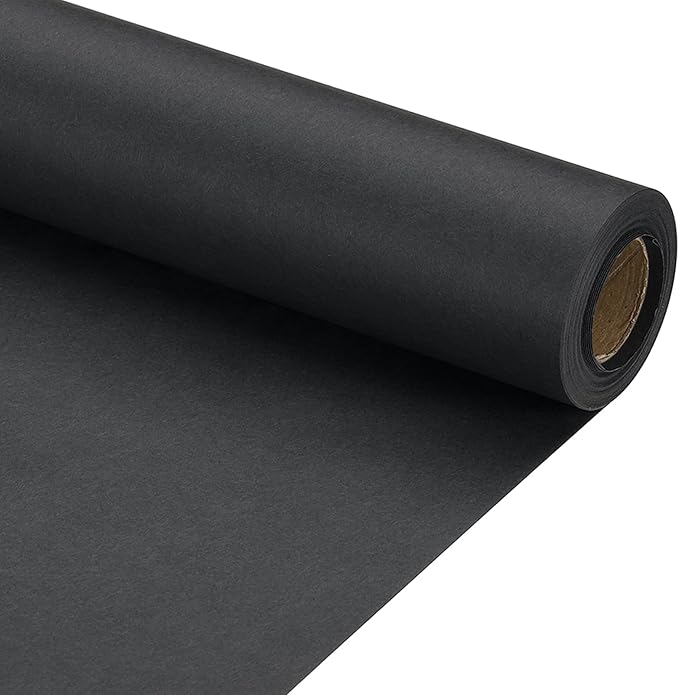 PATIKIL Wrapping Paper, 12" x 394"(33') 70 GSM Craft Paper Roll Kraft Packing Paper for Poster Bulletin Board, Gift Wrapping, Black