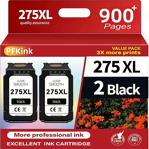 Canon 275XL Ink Cartridge Replacement - High-Yield Black Ink for PIXMA Printers | 2-Pack