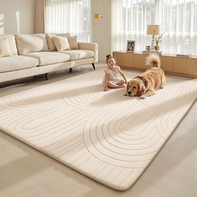 Sour Lemon 10x14 Area Rugs for Living Room, Soft Large Area Rug Indoor Modern Carpet for Bedroom，Machine Washable Area Rug Non-Slip Rug Carpet for Kids Home Dorm Under Dining Table Office Decor