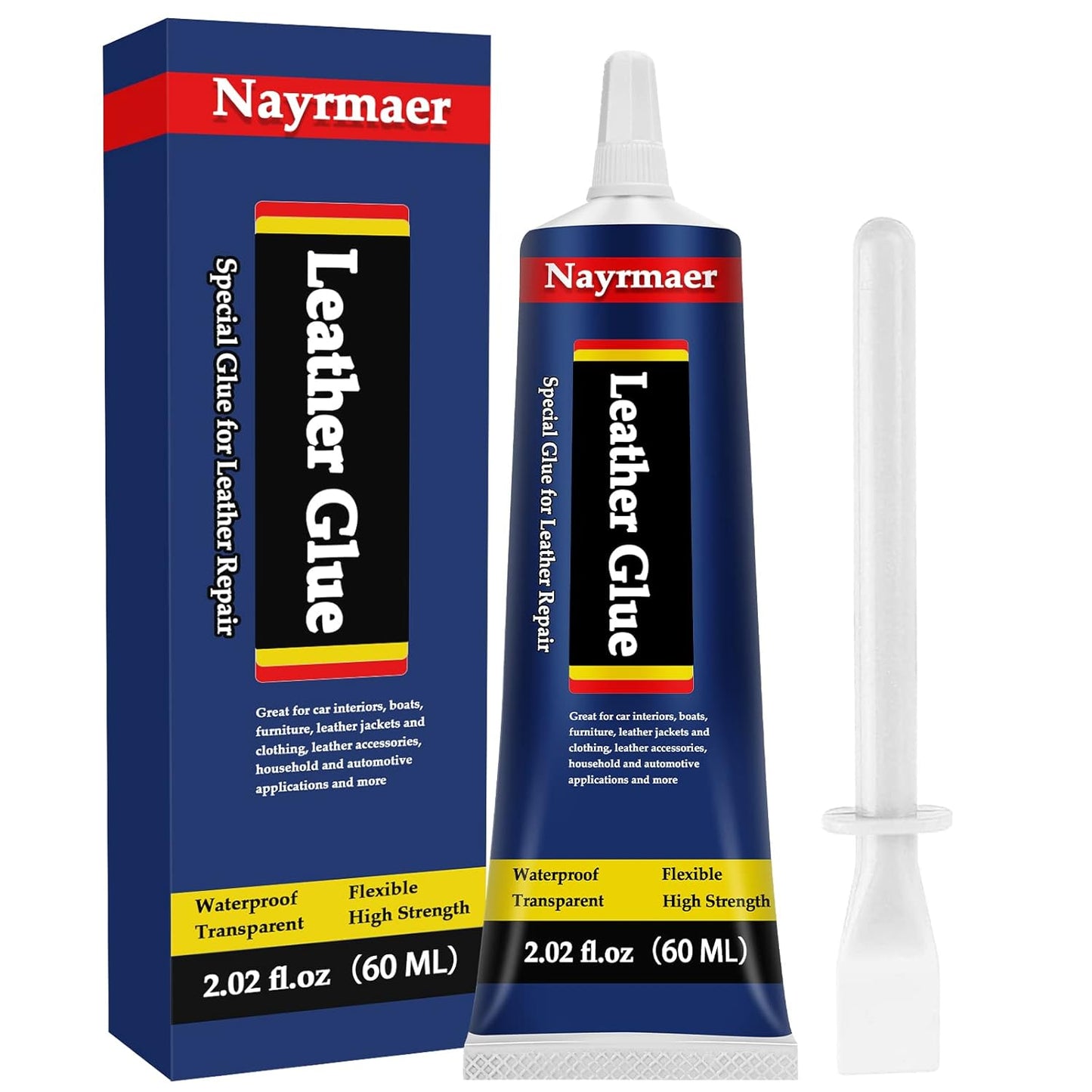 Skiennix Leather Glue - Permanent Clear Adhesive for Bonding Leather & Fabrics | 60 ML Pack